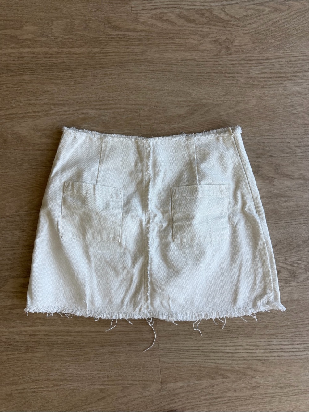 Only Cream Frayed-Hem Skirt